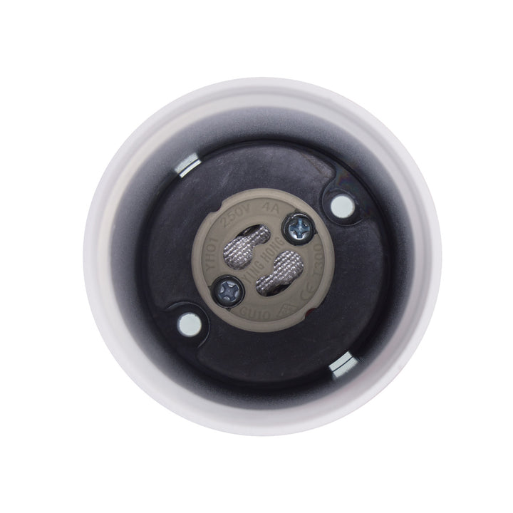 Maclean Anbauleuchte/Rohr, Spot, rund, Aluminium, GU10, 55x130mm, weiß, MCE361 W+LED Leuchtmittel GU10 7W Maclean Energy MCE437 WW warmweiß 3000K, 220-240V~, 50/60Hz, 490 Lumen