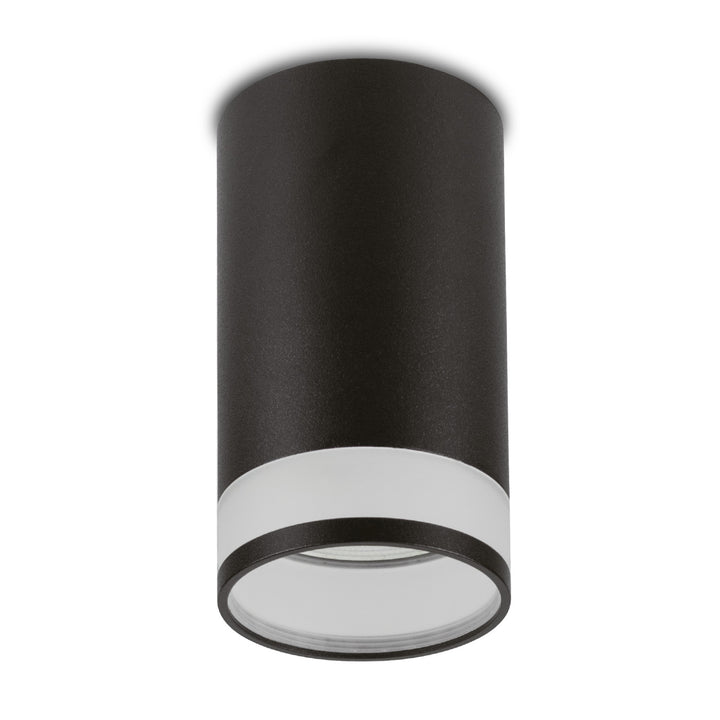 Maclean Anbauleuchte/Rohr, Spot, rund, Aluminium, GU10, 55x130mm, schwarz, MCE361 B + LED Leuchtmittel GU10 7W Maclean Energy MCE437 NW neutralweiß 4000K, 220-240V~, 50/60Hz, 490lm