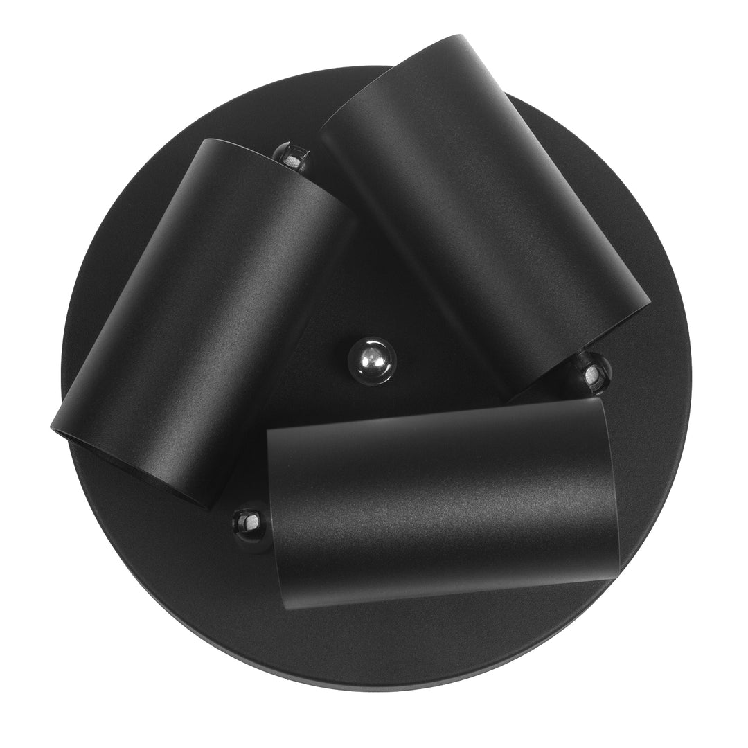 Maclean Deckenleuchte, Spot, beweglich, Aluminium, 3xGU10, 55x90mm, mattschwarz, MCE362 B + LED-Leuchtmittel GU10 7W Maclean Energy MCE437 WW warmweiß 3000K, 220-240V~, 50/60Hz 3St.