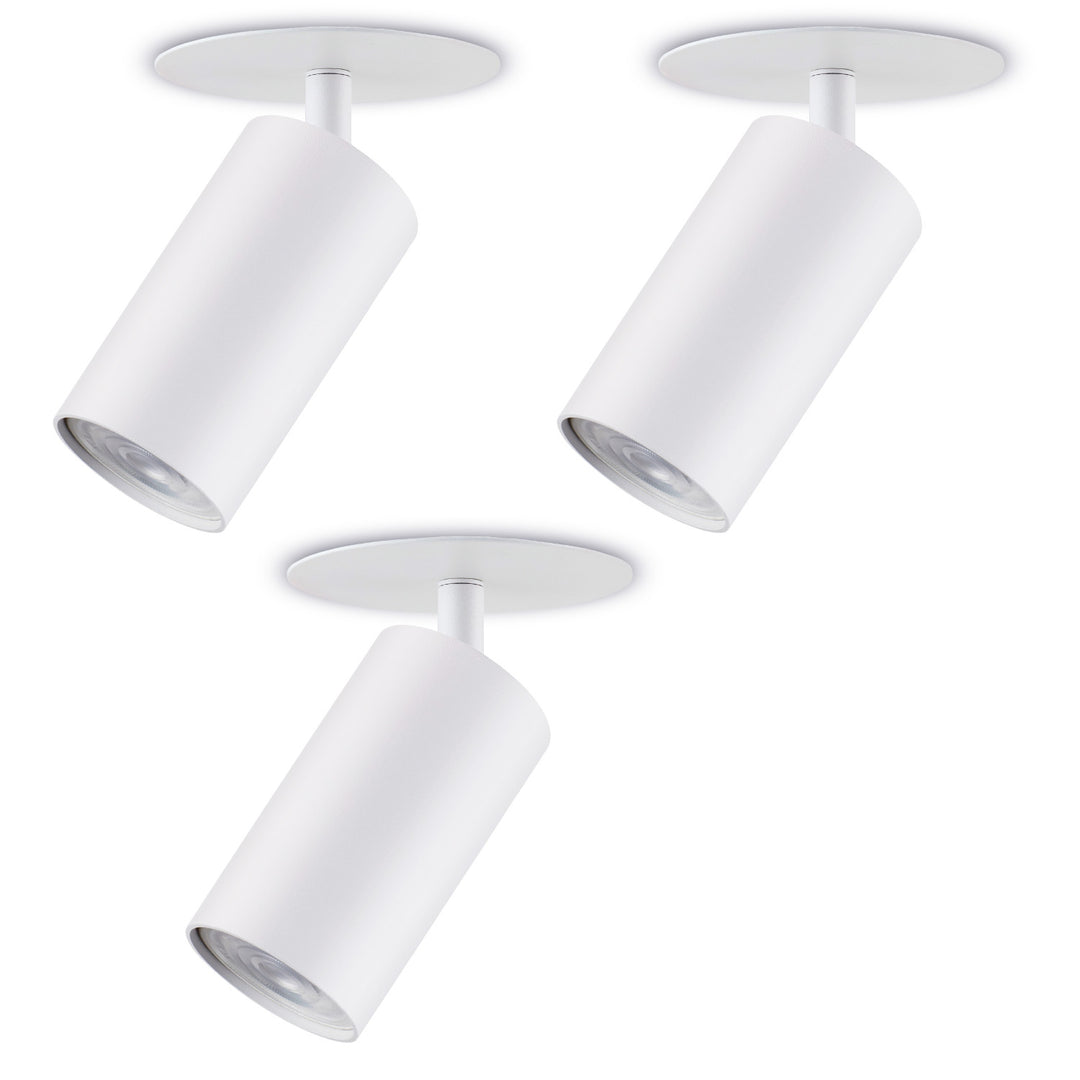Maclean Decken Einbauleuchte / Spot, rund, Aluminium, GU10, 55x130mm, weiß, MCE364 W 3Stk+ LED-Leuchtmittel GU10 7W Maclean Energy MCE437 WW warmweiß 3000K, 220-240V~, 50/60Hz 3Stk