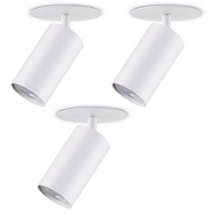 Maclean Decken Einbauleuchte / Spot, rund, Aluminium, GU10, 55x130mm, weiß, MCE364 W 3Stk+ LED-Leuchtmittel GU10 7W Maclean Energy MCE437 WW warmweiß 3000K, 220-240V~, 50/60Hz 3Stk