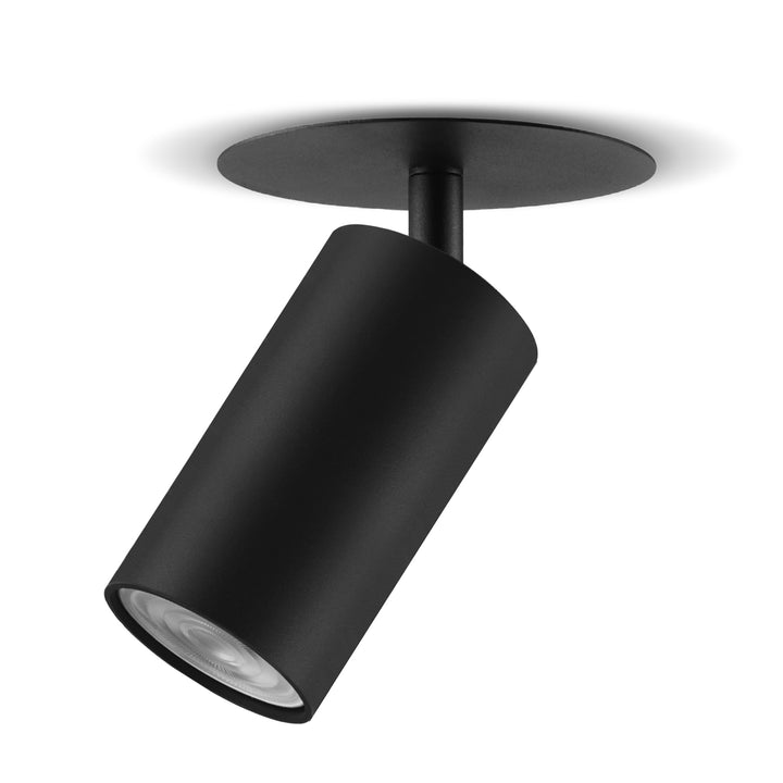 Maclean Einbauleuchte / Spot, rund, Aluminium, GU10, 55x130mm, schwarz, MCE364 B+LED Leuchtmittel GU10 7W Maclean Energy MCE437 WW warmweiß 3000K, 220-240V~, 50/60Hz, 490lm