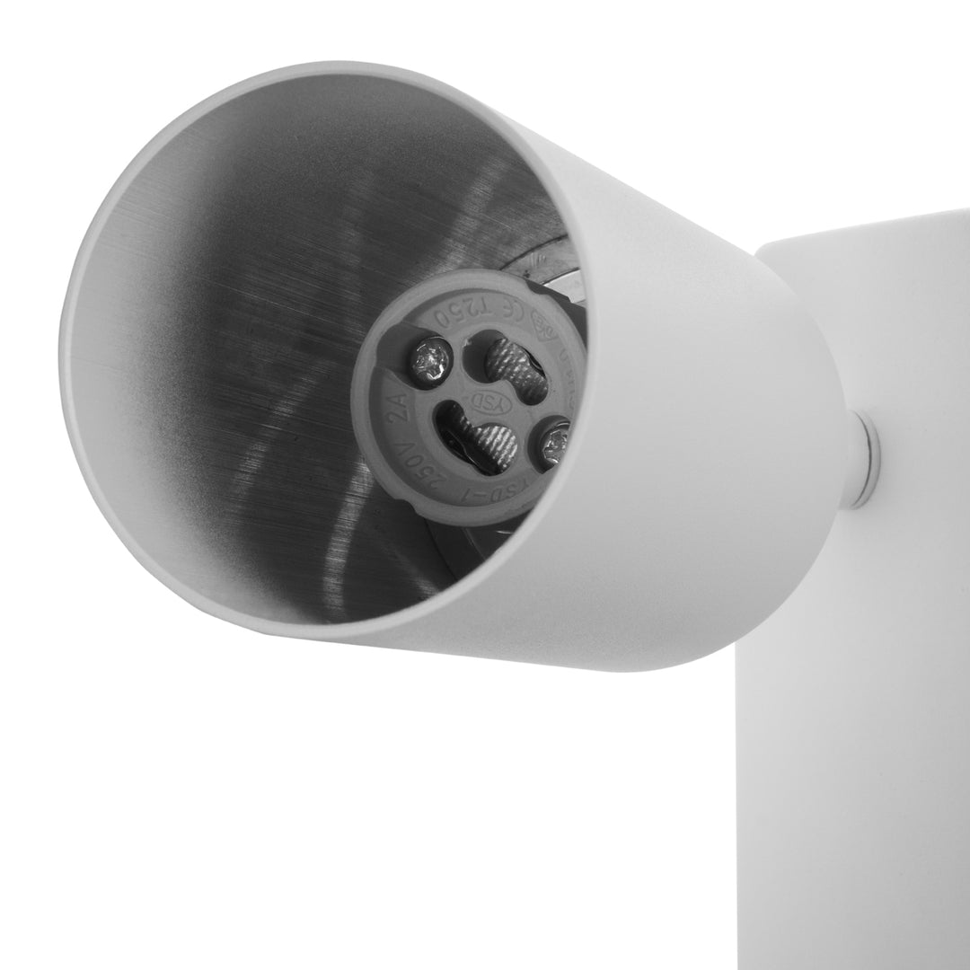 Maclean Wandlampe/Wandleuchte, Spot, rund, GU10, mit 55x90mm Schalter, weiß, MCE369 W+LED Leuchtmittel GU10 7W Maclean Energy MCE437 NW neutralweiß 4000K, 220-240V~, 50/60Hz, 490 Lumen