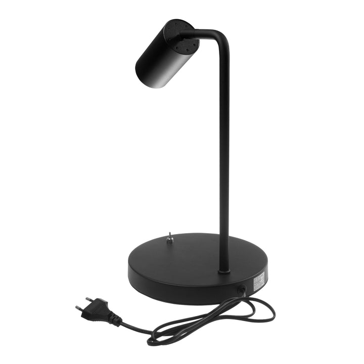 Maclean GU10 Tischleuchte, Spot, rund, GU10, mit 55x90mm Schalter, schwarz, MCE370 B + LED Leuchtmittel GU10 7W Maclean Energy MCE437 WW warmweiß 3000K, 220-240V~, 50/60Hz, 490lm