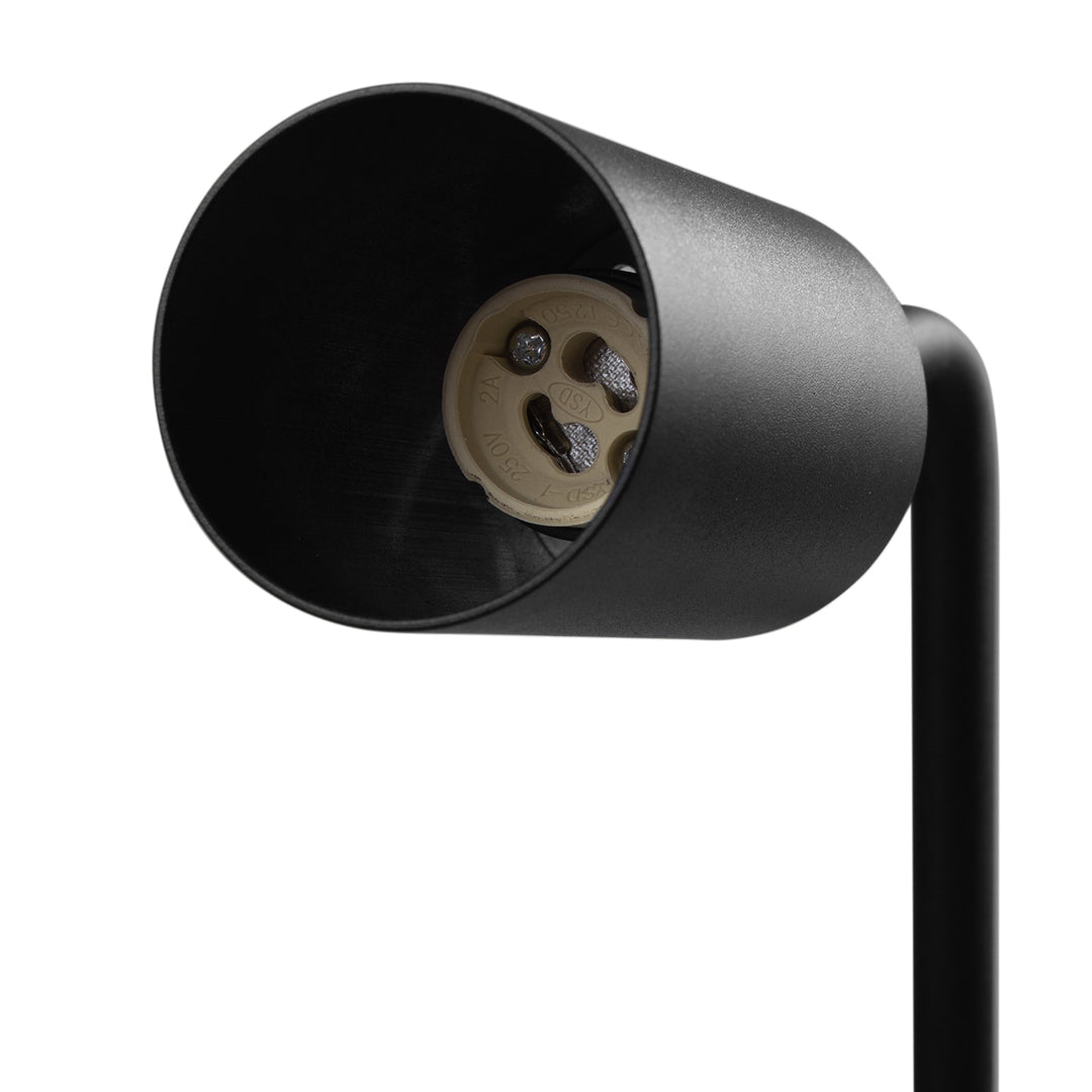 Maclean GU10 Schreibtischleuchte, Spot, rund, GU10, mit 55x90mm Schalter, schwarz, MCE370 B+LED Leuchtmittel GU10 7W Maclean Energy MCE437 NW neutralweiß 4000K, 220-240V~, 50/60Hz, 490 Lumen