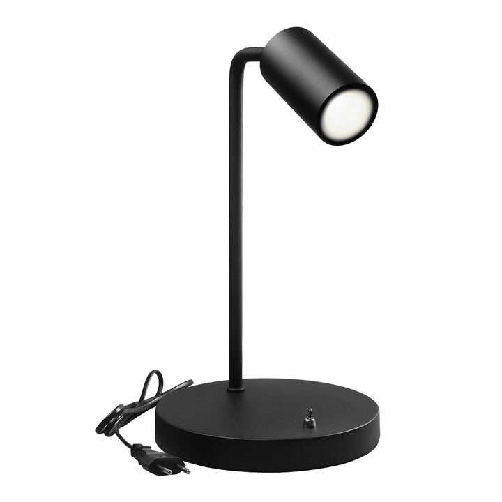 Maclean GU10 Schreibtischleuchte, Spot, rund, GU10, mit 55x90mm Schalter, schwarz, MCE370 B+LED Leuchtmittel GU10 7W Maclean Energy MCE437 NW neutralweiß 4000K, 220-240V~, 50/60Hz, 490 Lumen