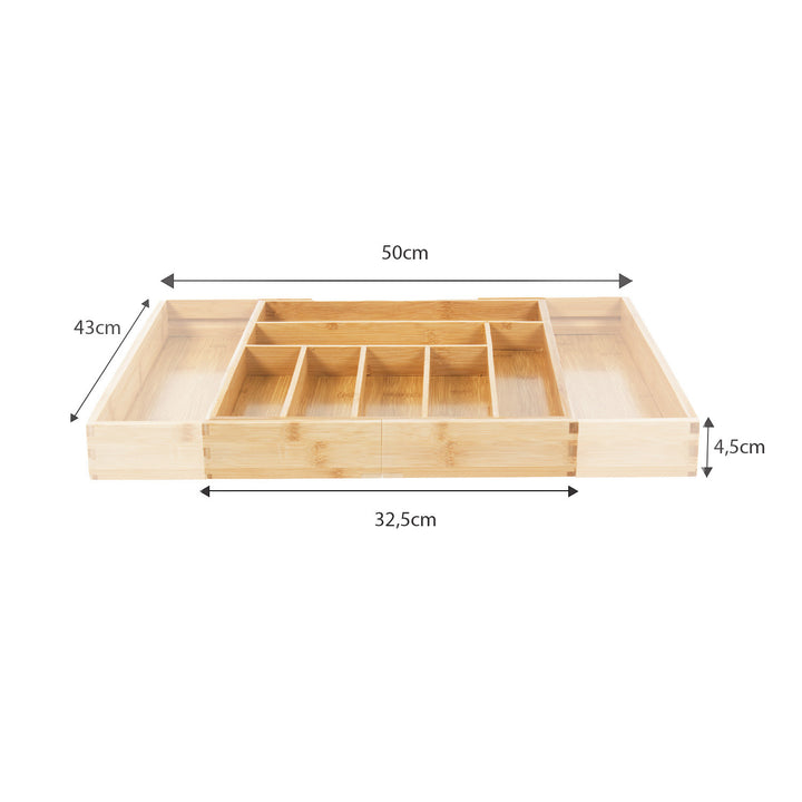 GreenBlue ausziehbarer Bambus-Besteck-Organizer, 325-500x430x45mm, GB379, 2 Stück
