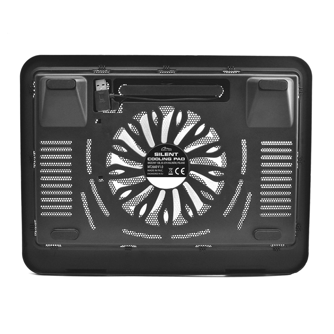 SILENT COOLING PAD - Kühlmatte für Laptops 15,6" und kleiner, leise, leistungsstarke 13,5-cm-Lüfter, USB-Pass-Through-Anschluss