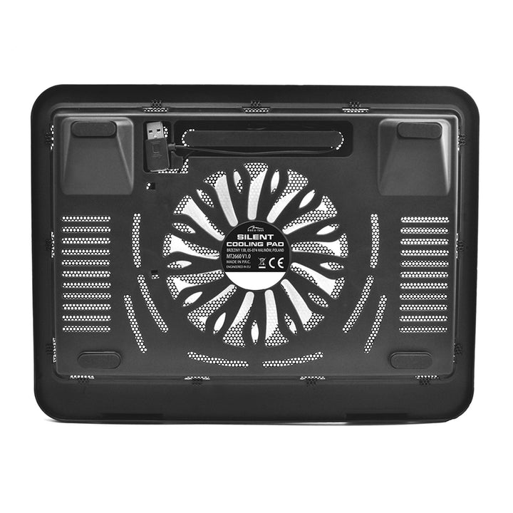 SILENT COOLING PAD - Kühlmatte für Laptops 15,6" und kleiner, leise, leistungsstarke 13,5-cm-Lüfter, USB-Pass-Through-Anschluss
