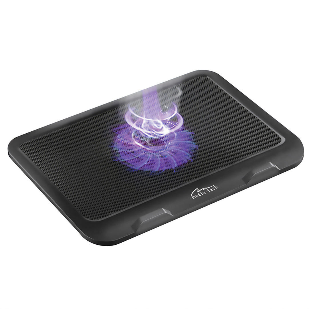 SILENT COOLING PAD - Kühlmatte für Laptops 15,6" und kleiner, leise, leistungsstarke 13,5-cm-Lüfter, USB-Pass-Through-Anschluss