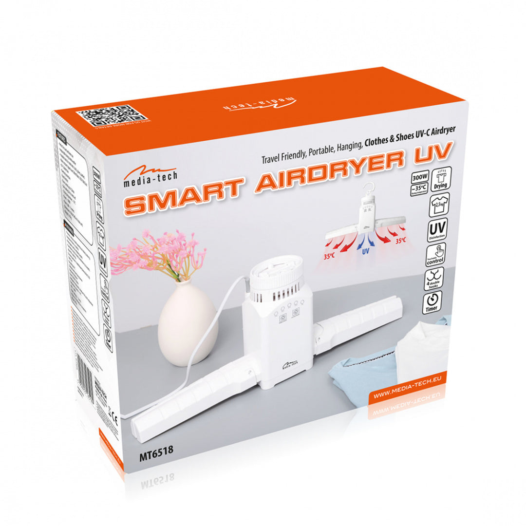 Mobiler, wandmontierter Lufttrockner für Kleidung, Schuhe, etc. mit UV-Desinfektion SMART AIRDRYER UV