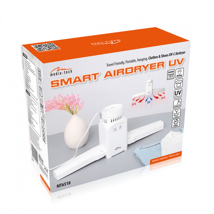 Mobiler, wandmontierter Lufttrockner für Kleidung, Schuhe, etc. mit UV-Desinfektion SMART AIRDRYER UV