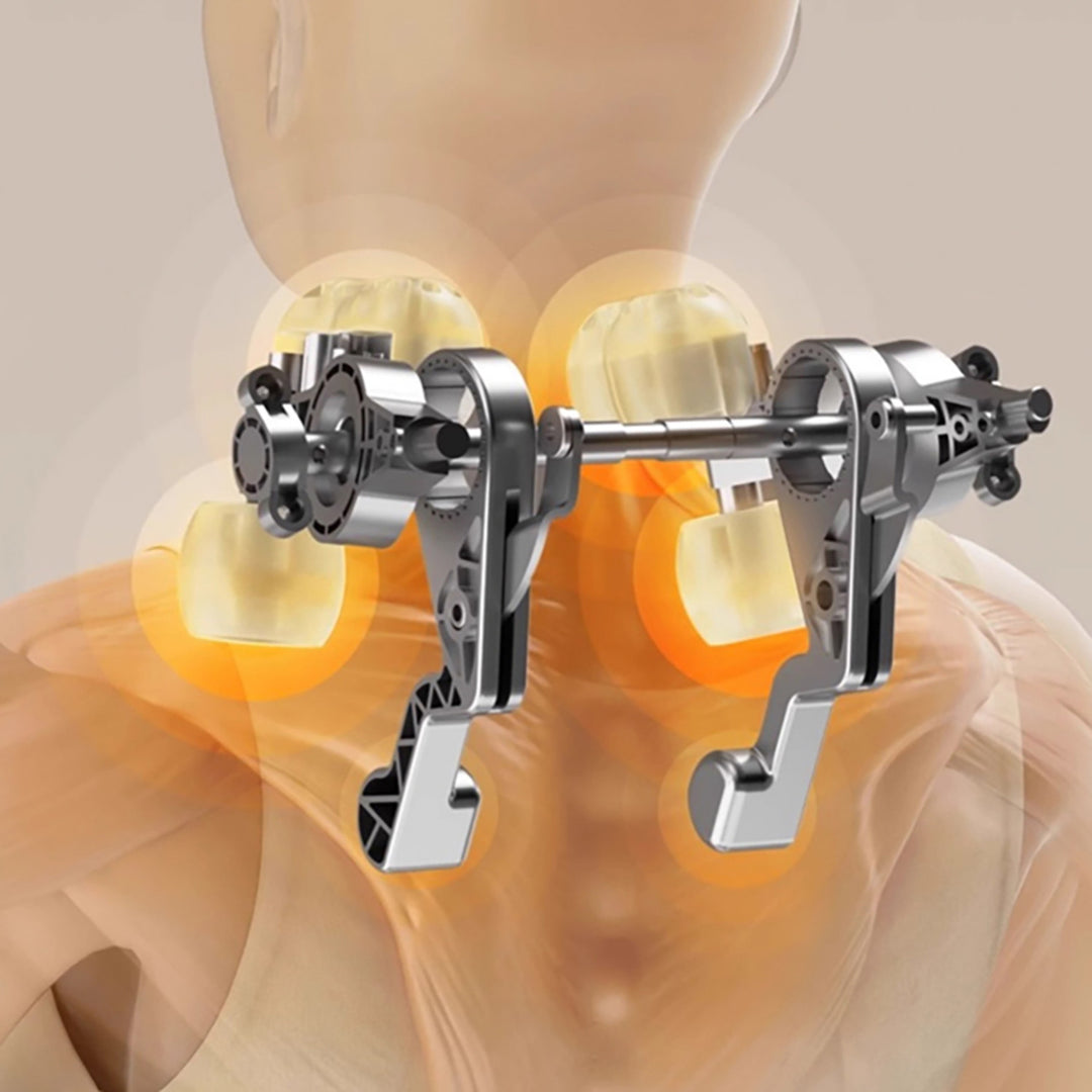 Schulter- und Nackenmassagegerät. Shiatsu, 5D Nachahmung Hände, 6 Massageköpfe, 3 Modi, 3 Geschwindigkeiten, kabellos, USB-C-Ladeanschluss HALS & amp; SCHULTER-MASSAGEGERÄT