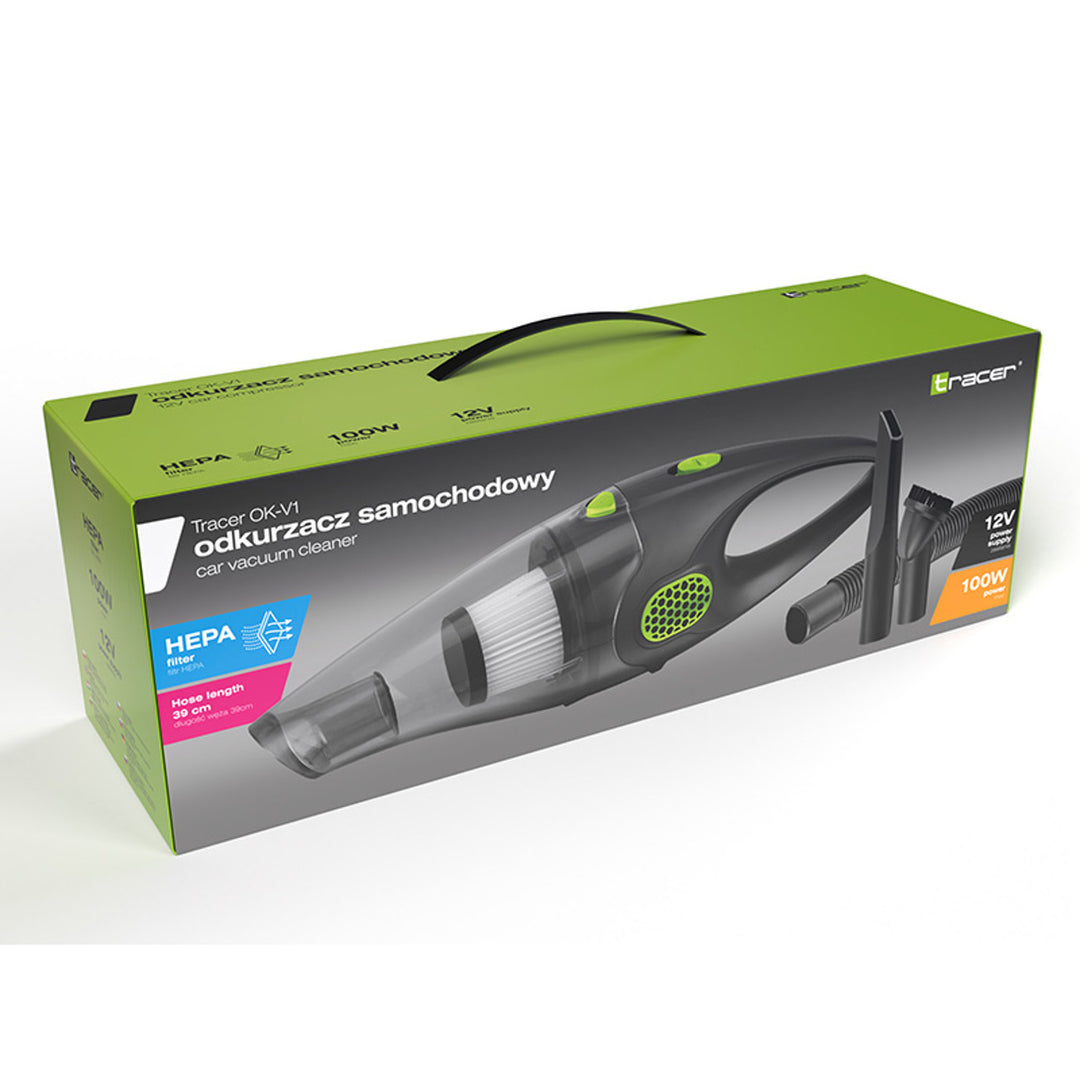 Tracer Autostaubsauger, 2 HEPA-Filter, 12V-Netzteil, 100W, OK-V1