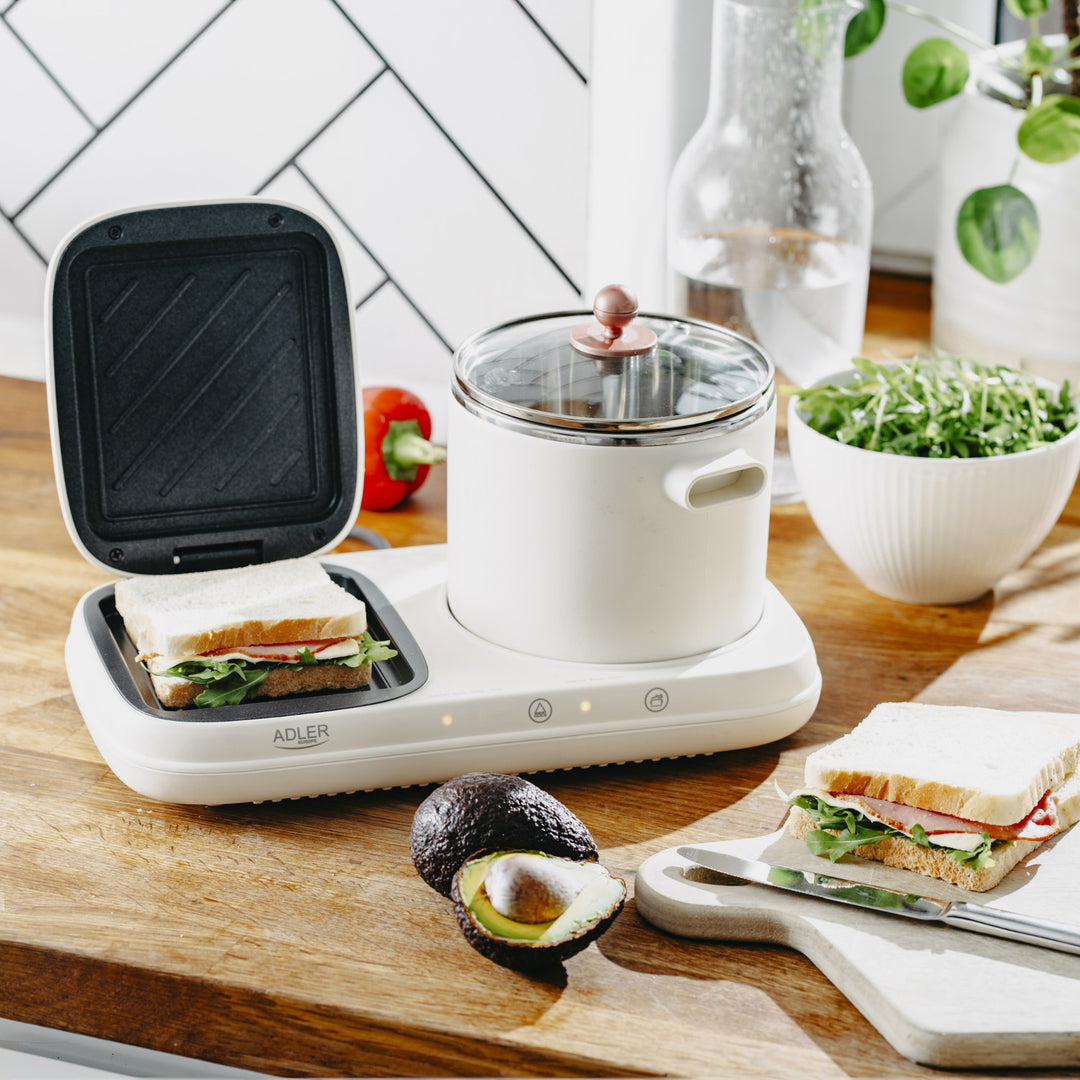 Frühstücksstation 2 in 1 - Grill und Kochtopf Adler AD 6421