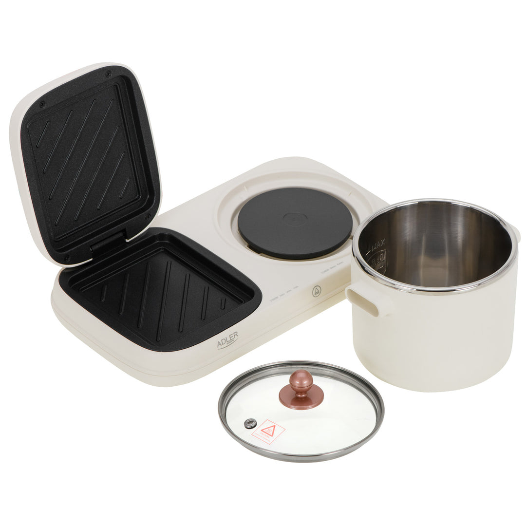 Frühstücksstation 2 in 1 - Grill und Kochtopf Adler AD 6421