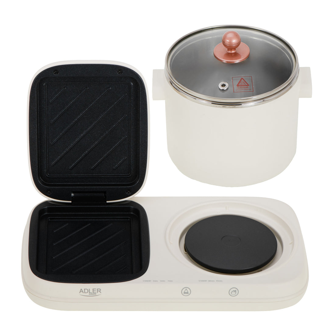Frühstücksstation 2 in 1 - Grill und Kochtopf Adler AD 6421