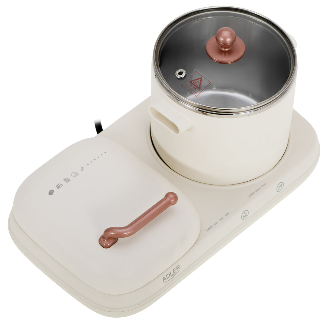 Frühstücksstation 2 in 1 - Grill und Kochtopf Adler AD 6421