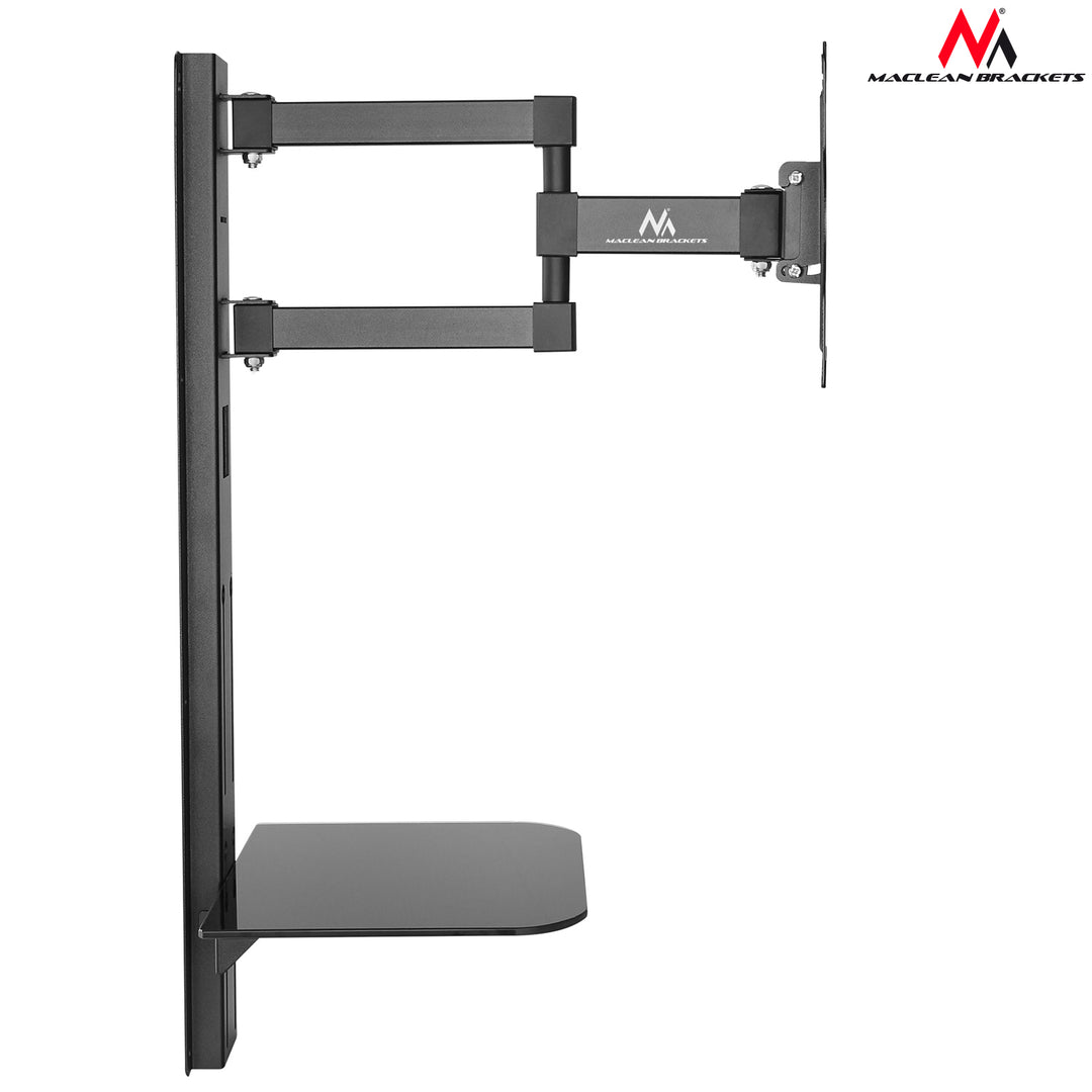 TV-Halterung mit DVD-Regal Maclean, vesa 200x200 , 23"-42", 30kg, MC-771+HDMI 2.0 4K 3D UHD 1.8m CABLE 48 bit
