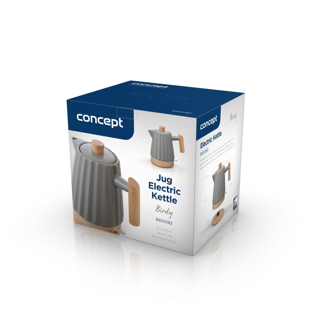 Concept Wasserkocher, Keramik, 1500W, 1,5L, dunkelgrau, RK0092