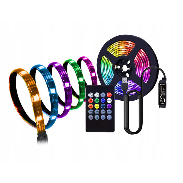 Vakoss RGB LED-Streifen, für TV-Beleuchtung, audio-gesteuert, Fernbedienung, LA-C612