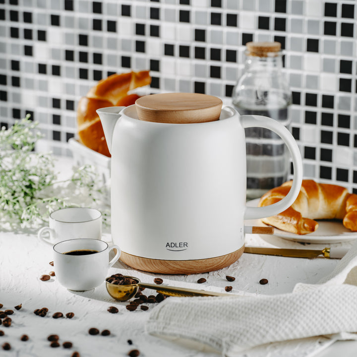 Keramik-Wasserkocher 1.0L, 1200W, ecru, Adler AD 1304