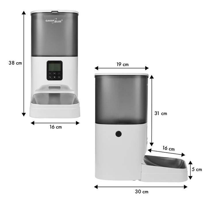GreenBlue automatischer Futterspender für Haustiere, 6L, USB 5V1A, GB393 + GreenBlue Hunde-/Katzenhygienematten,  Trainingspads 60x40cm, 50 Stück, GB495