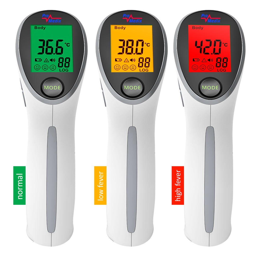 Promedix PR-870 1,5" HD LED medizinisches Pulsoximeter + Promedix PR-960 berührungsloses medizinisches Infrarot-Thermometer
