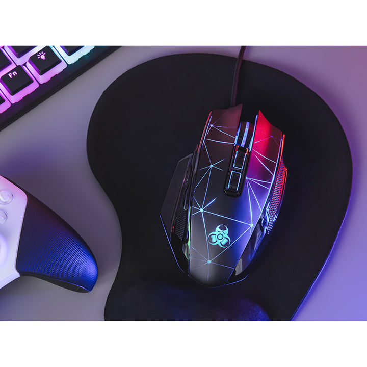 Tracer Gaming-Maus mit RGB-Hintergrundbeleuchtung, 7200 DPI, Space