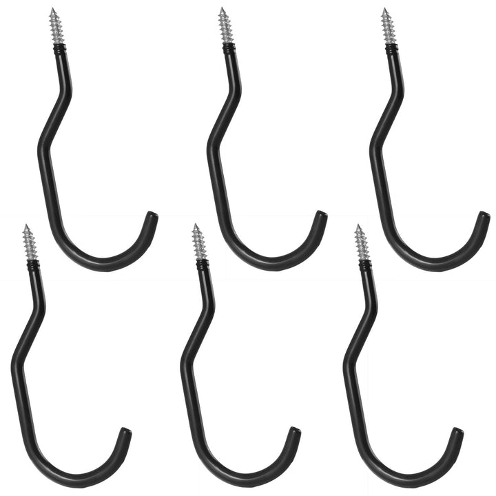 6er Set Maclean Deckenhaken, für Leiter, Fahrrad, Gartenschlauch, Stahl, max. Belastung 10kg pro Griff MC-485