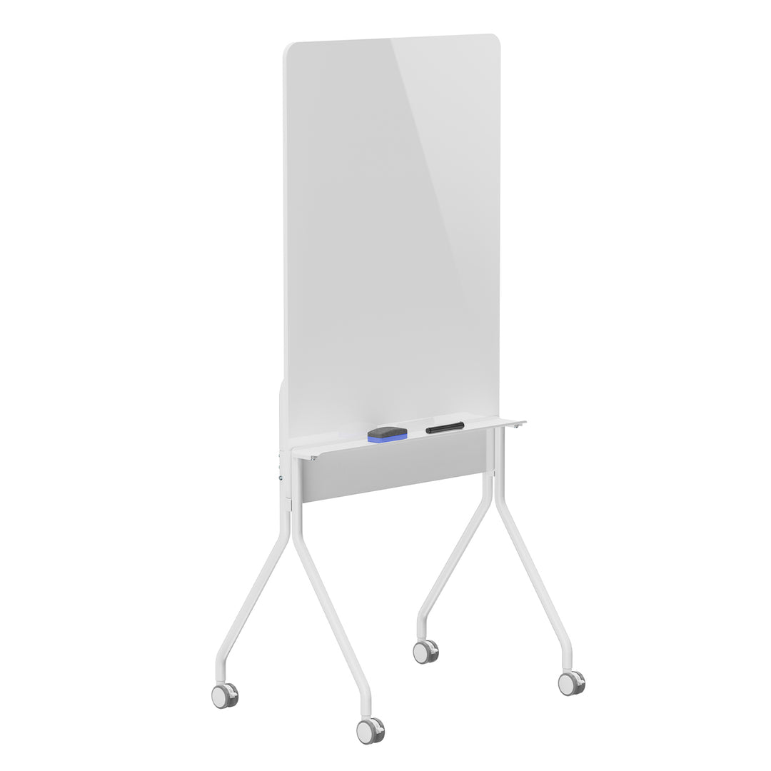 Ergo Office mobile Schreibtafel, vertikale Ausrichtung, weiß, einseitig, mit Ablage, Tafelgröße 1190x790mm, ER-305