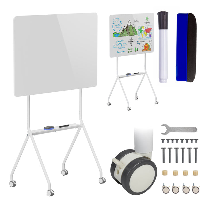 Ergo Office mobile Schreibtafel, horizontale Ausrichtung, weiß, einseitig, mit Ablage, Tafelmaße 1190x790mm, ER-306