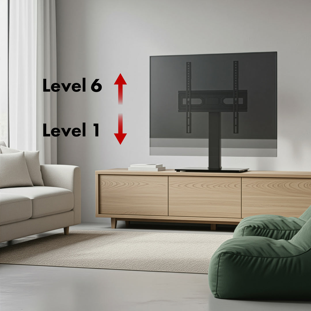 Universal-TV-Ständer Maclean, für RTV-Schrank, Ständer, max. 40kg, max. VESA 400x400, Höhen- und Winkelverstellung, für TV-Geräte 32-65", MC-1240