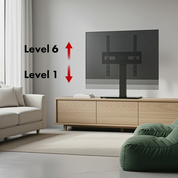 Universal-TV-Ständer Maclean, für RTV-Schrank, Ständer, max. 40kg, max. VESA 400x400, Höhen- und Winkelverstellung, für TV-Geräte 32-65", MC-1240