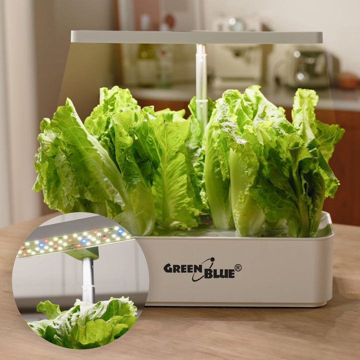 Intelligentes System für den Innenanbau von Pflanzen GreenBlue SMART-Blumentopf, Fassungsvermögen 4 l, für 12 Pflanzen, Vollspektrum-LEDs, GB133