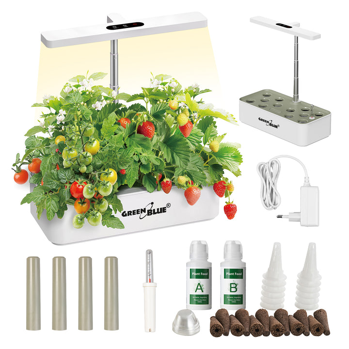 Intelligentes System für den Innenanbau von Pflanzen GreenBlue SMART-Blumentopf, Fassungsvermögen 4 l, für 12 Pflanzen, Vollspektrum-LEDs, GB133
