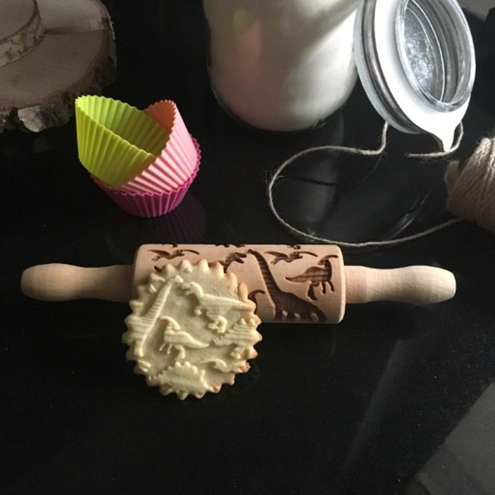 Goody Woody Tortenheber mit Gravur, 23,5 cm, Buchenholz, Dinosaurier-Design