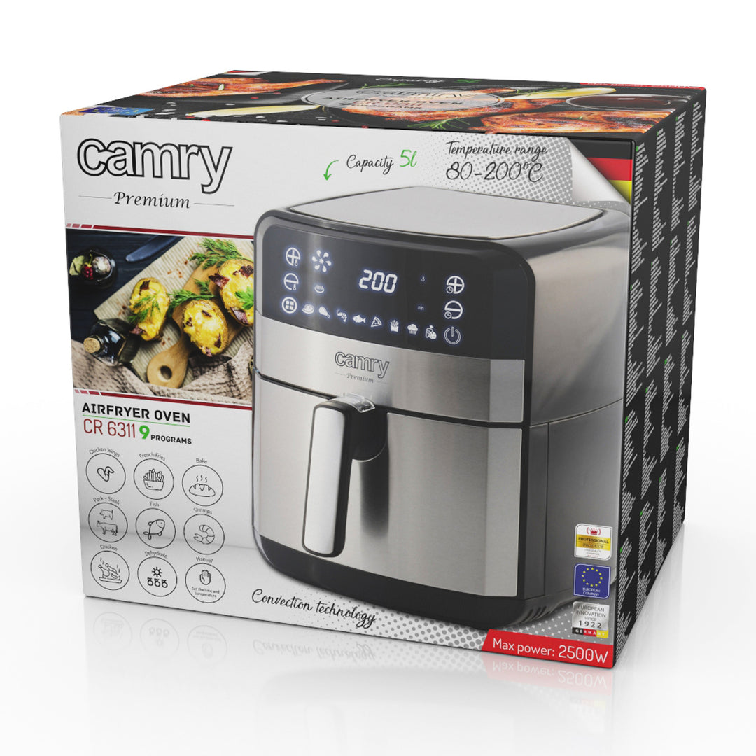 Fettfreie Fritteuse, 9 Programme, 5,0 L, Airfryer, Camry CR 6311
