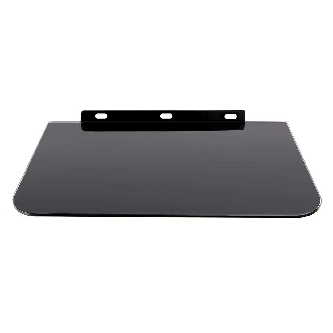 Wandregal aus gehärtetem Sicherheitsglas und Aluminium, Belastbarkeit bis 10 kg , Wandmontage für HiFi-Anlagen, Konsolen und DVD-Player