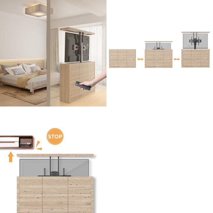 Elektrische Kabelverlängerungshalterung Maclean, 37''-65''', VESA 600x400, max 50kg, MC-866 + HDMI 2.0 4K 3D UHD 1.8m CABLE 48 bit