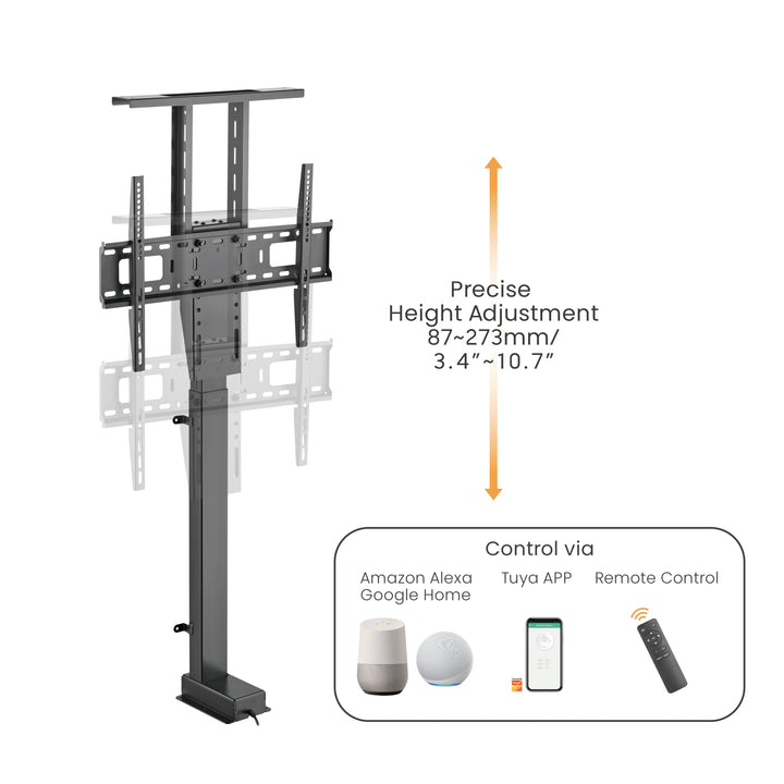 Elektrische Auszugshalterung für Maclean, TUYA, 37''-80''', VESA 600x400, max 60kg, MC-866T + HDMI 2.0 4K 3D UHD 1.8m CABLE 48 bit