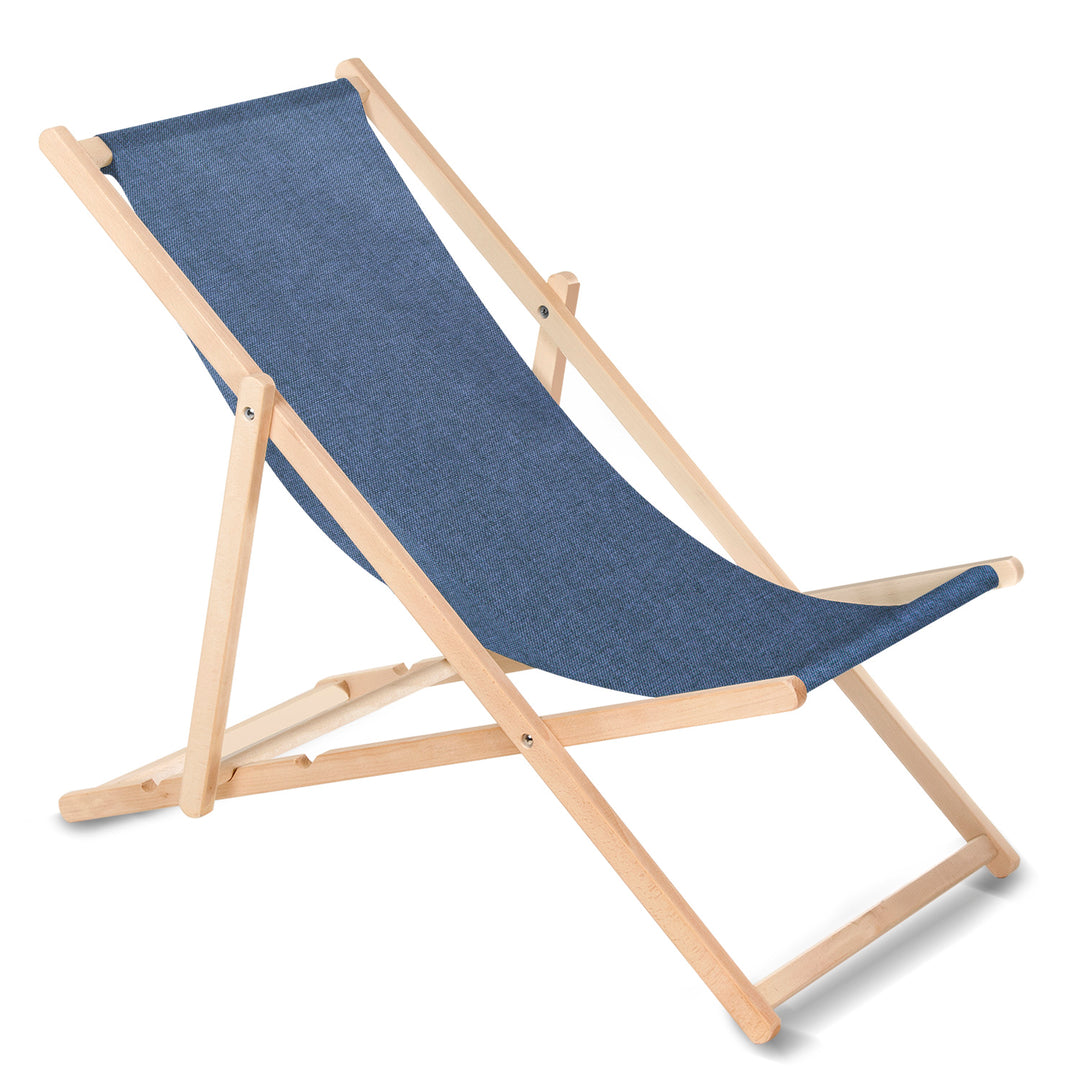 GreenBlue GB183M melange blau Liegestuhl aus Buchenholz, 4 Stück