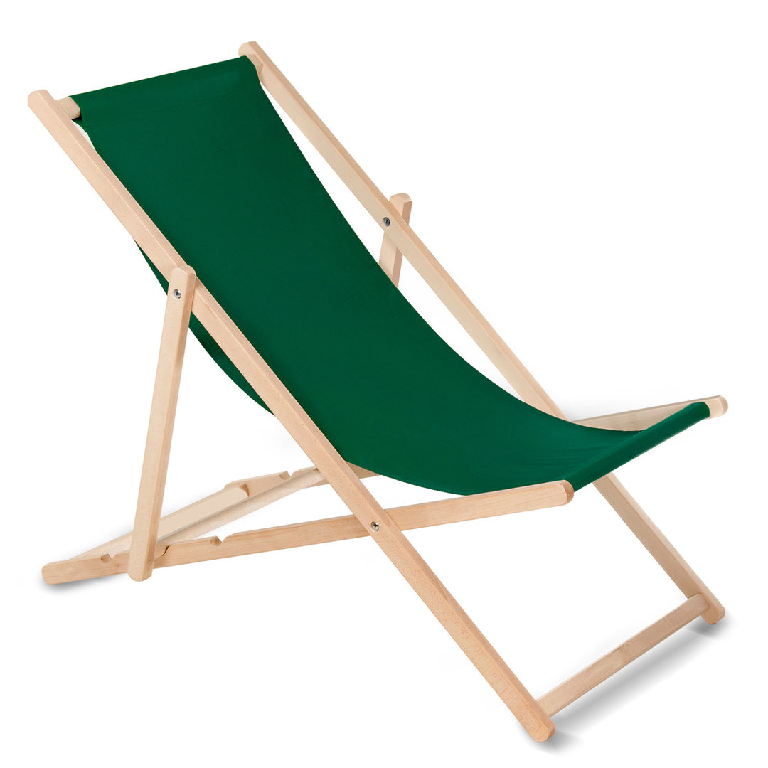 GreenBlue GB183 Liegestuhl aus Buchenholz dunkelgrün, 4 Stück