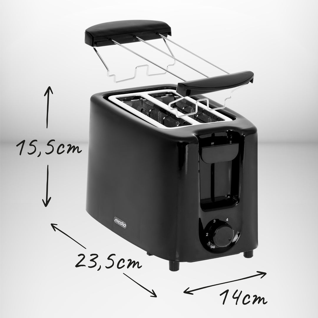 Mesko Toaster 2-Scheiben-Toaster 900W schwarz MS 3220