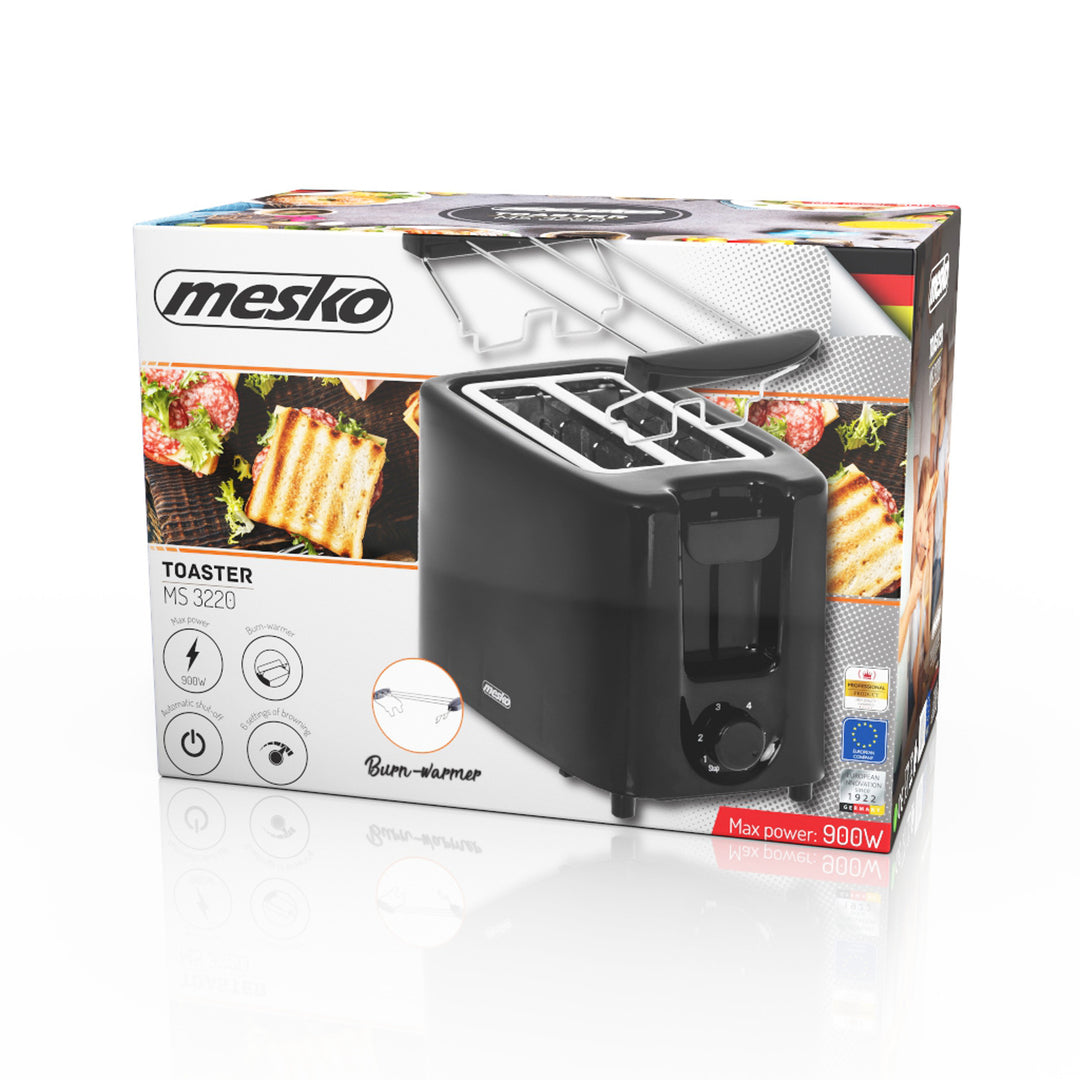 Mesko Toaster 2-Scheiben-Toaster 900W schwarz MS 3220