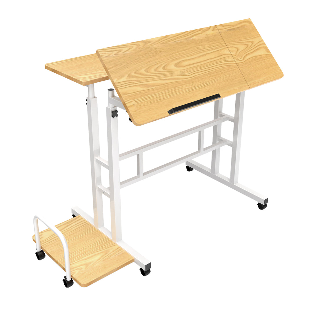 Mobiler Laptop-Tisch Maclean, weiß, Platte 80x60cm, 50kg max, Höhenverstellung 67-115cm , MC-124 W