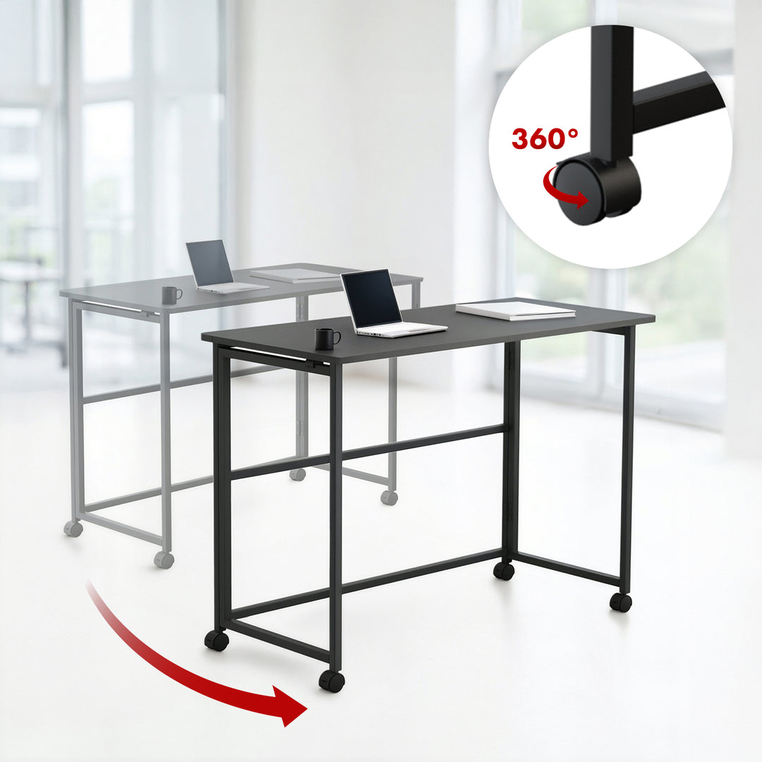 Maclean Klapptisch, schwarz, mobil, Platte 100x50cm, max. 50kg, MC-1250 B