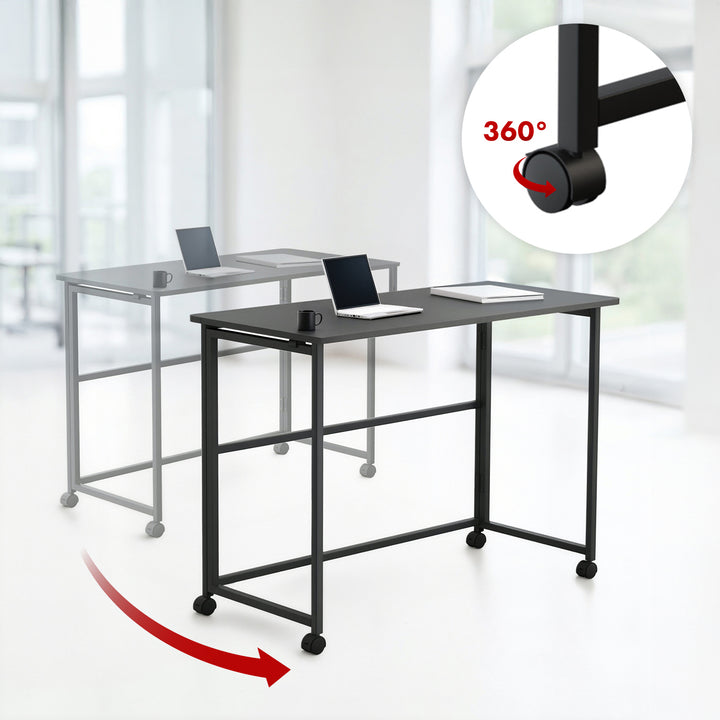 Maclean Klapptisch, schwarz, mobil, Platte 100x50cm, max. 50kg, MC-1250 B