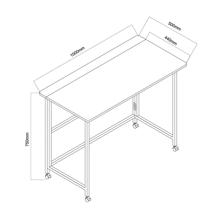 Maclean Klapptisch, weiß, mobil, Platte 100x50cm, max. 50kg, MC-1250 W