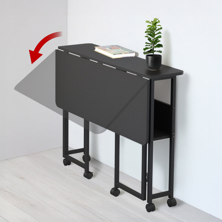 Maclean Klapptisch, schwarz, mobil, Platte 100x58cm, max. 50kg, MC-126 B